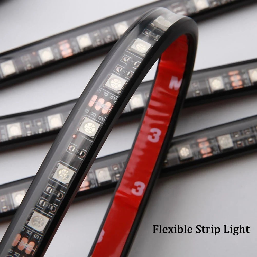 4PCS RGB Interior Atmosphere Strips USB Ambient Floor Lighting