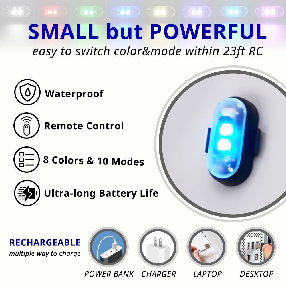 Remote Control RGB Strobe Wireless Rechargeable Footwell