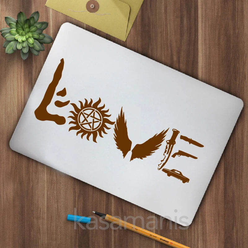 Supernatural Wings Vinyl Sticker Love Symbol Decal Window Bumper