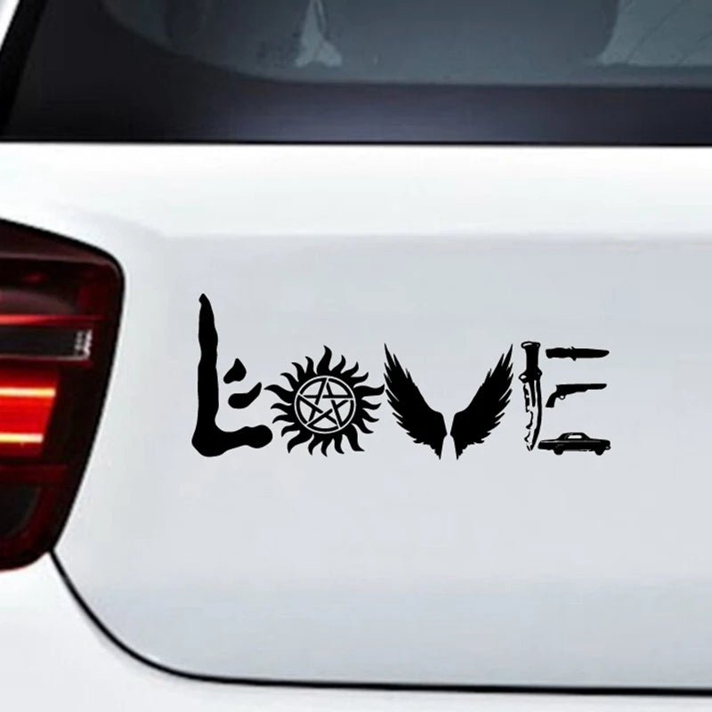 Supernatural Wings Vinyl Sticker Love Symbol Decal Window Bumper