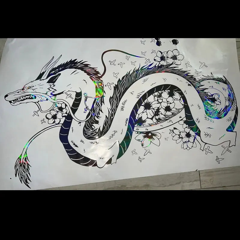 Anime Detachment Sticker Black Dragon Body Big Picture Movement