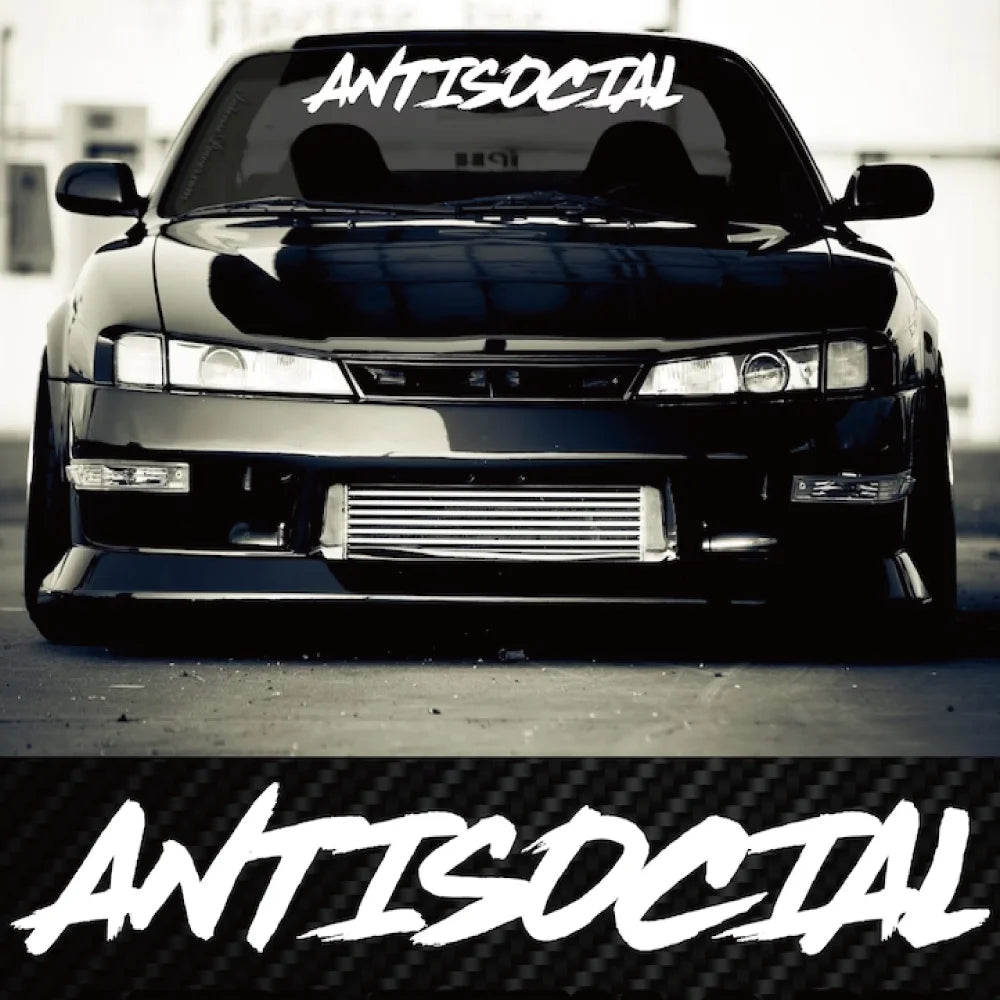 Antisocial Sticker Flag Windshield Creative Competition Letters