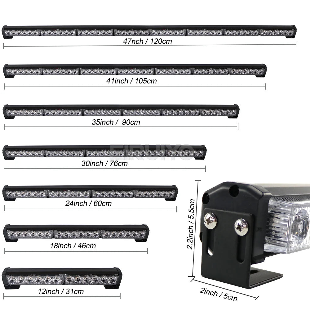 For Auto Emergency Warning Lamp LED 31CM 150CM Strobe Bar