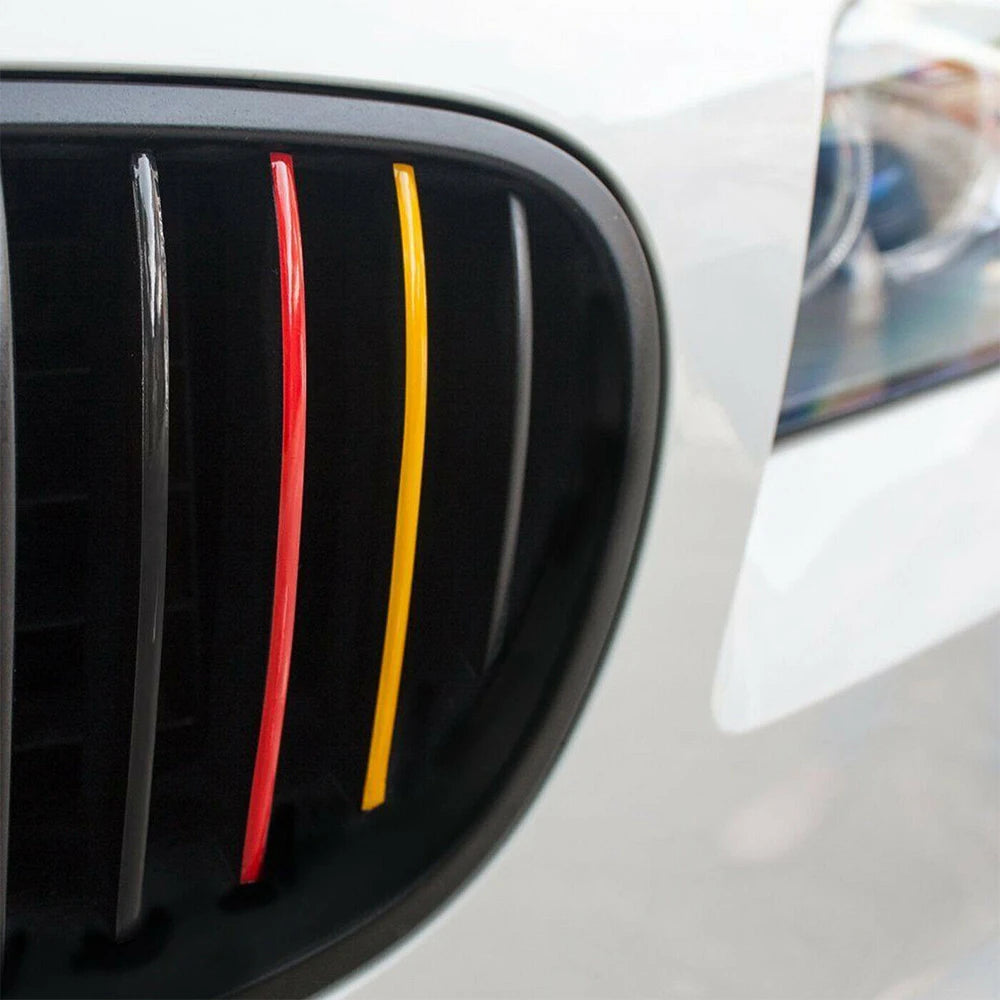 Germany Flag Sticker black+red+yellow Stripes Bumper Grid Rear