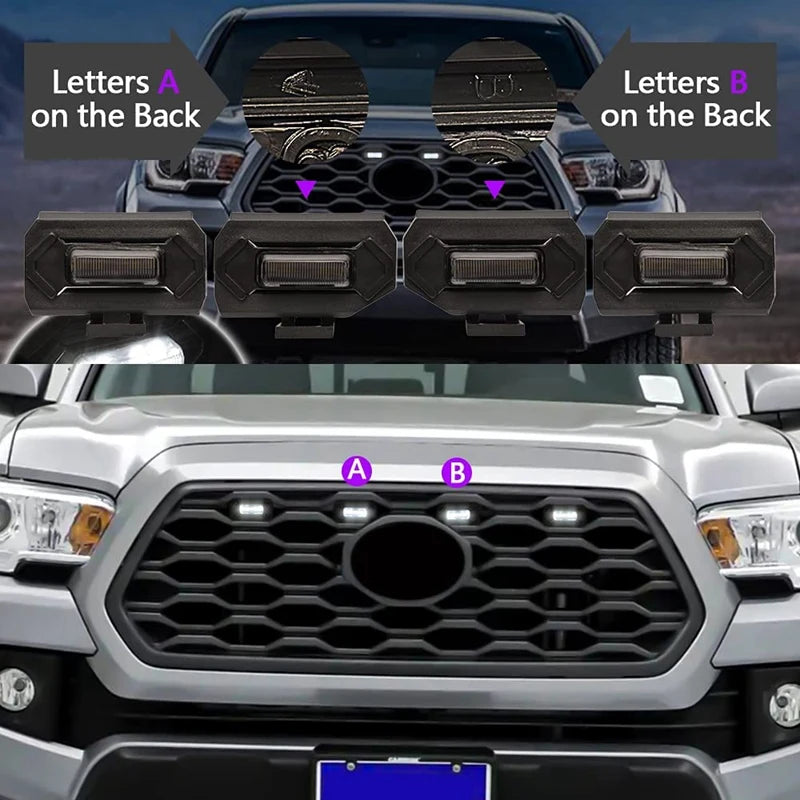 For Toyota Tacoma Raptor Trd Off 4PCS Front Grill Road Sport