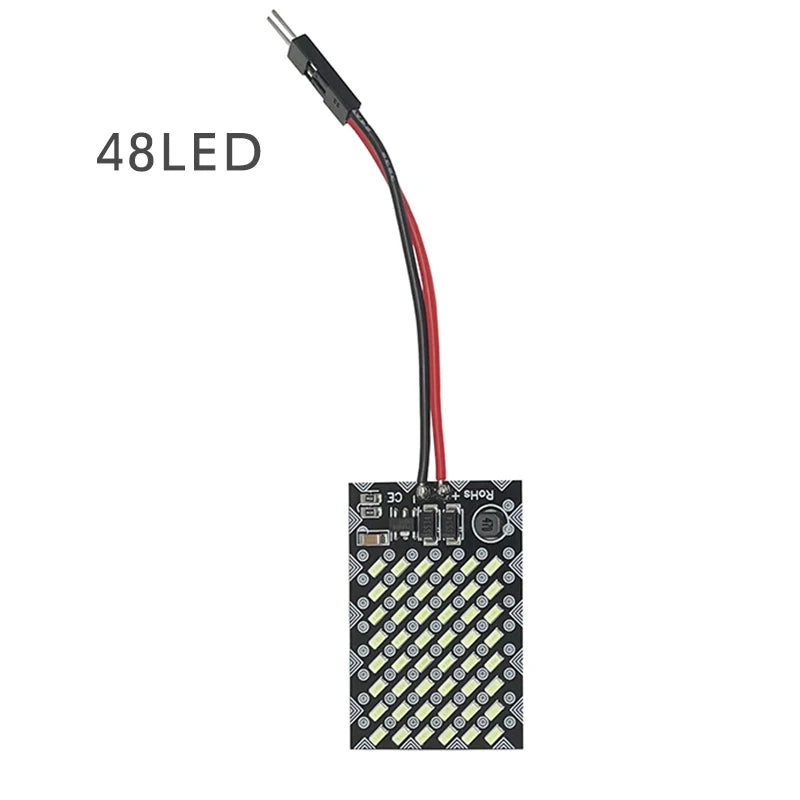 1PCS dc12v-24v 48SMD Warm White T10 ba9s Festoon W5W