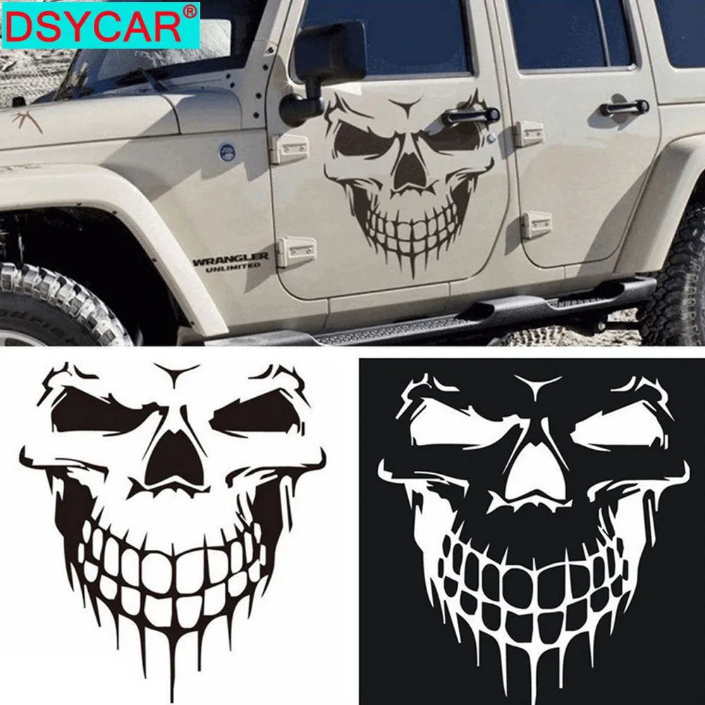 Dsycar 1PCS Large Size 59x53cm Skull Head Stickers Decals