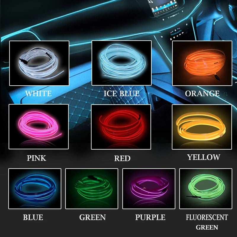 5M Interior Ambient Strip Neon Lighting Garland Wire Rope