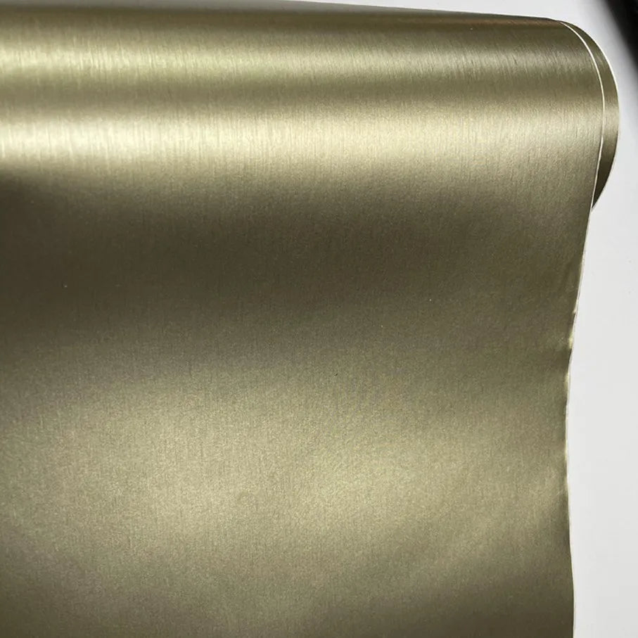 50cmx300cm Champagne Gold Aluminum Metallic Brushed Vinyl Wrap