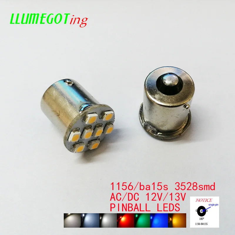 50PCS 1156 ba15s Base 8X smd3528 Various Colour Available