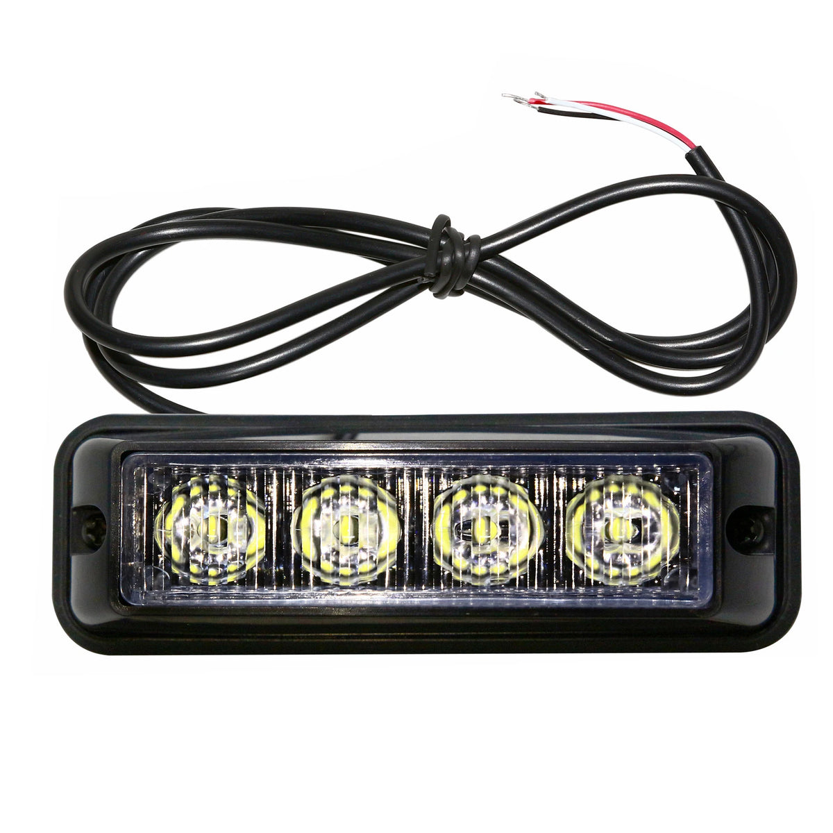 Pack Amber Emergency Strobe 4LED Surface Mount Yellow Red