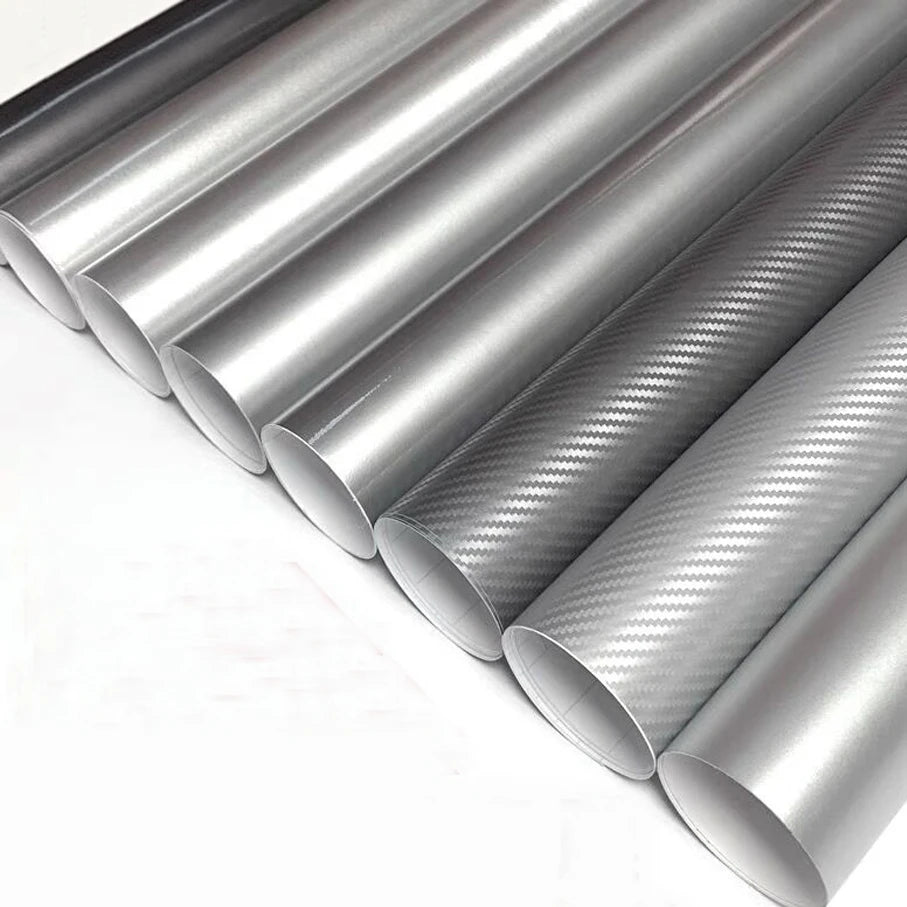 50CM 200 300CM Premium Silver Metallic Brushed Aluminum Vinyl
