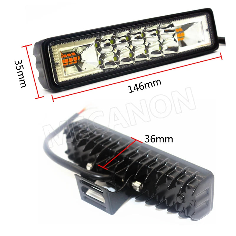 For Offroad 4X4 ATV 48W Strobe Flash Bar White Amber Blue Red SUV