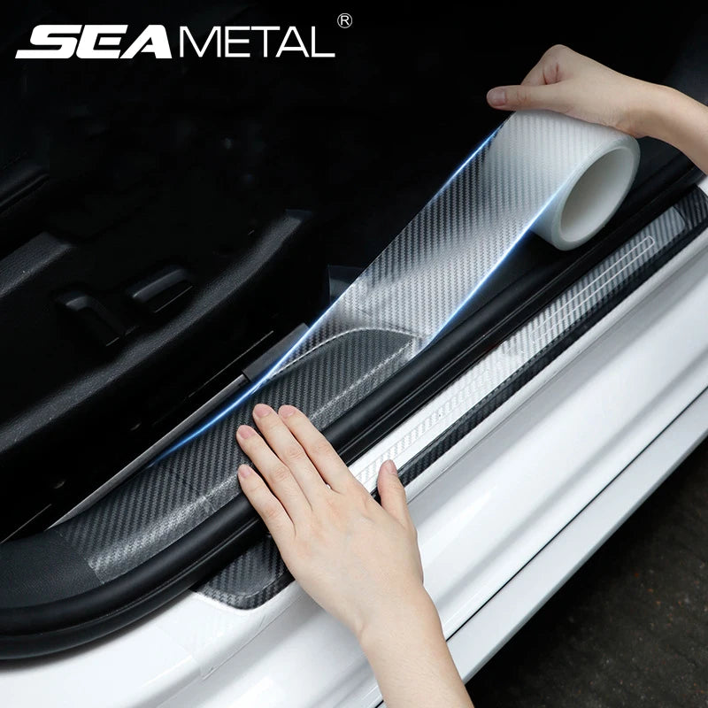For Bumper Trunk Household Ca Seametal Carbon Fiber Sticker Door