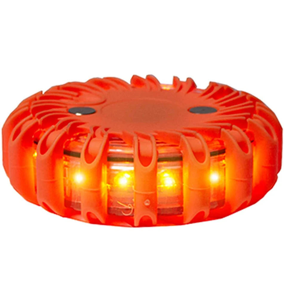 Pack Rechargeable Red Disc Warning Beacon Emergency Road Flares