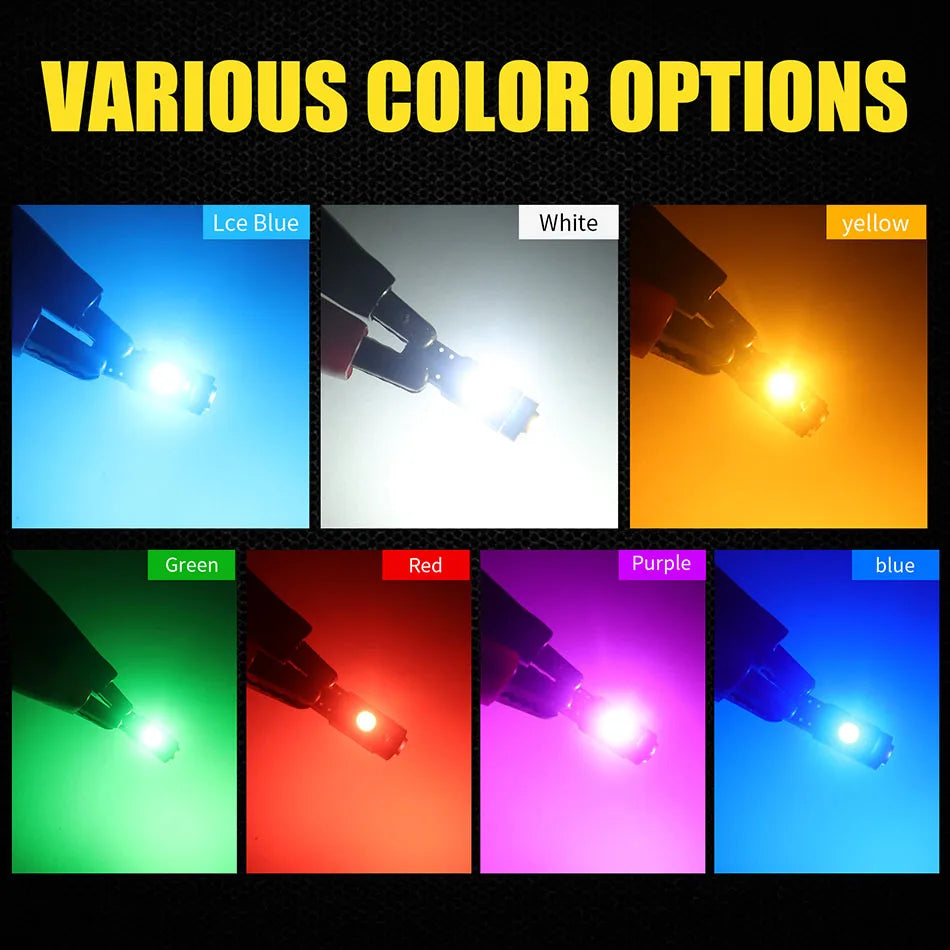 10PCS Bright T5 w1.2w W3W PC74 PC37 Twist Lock