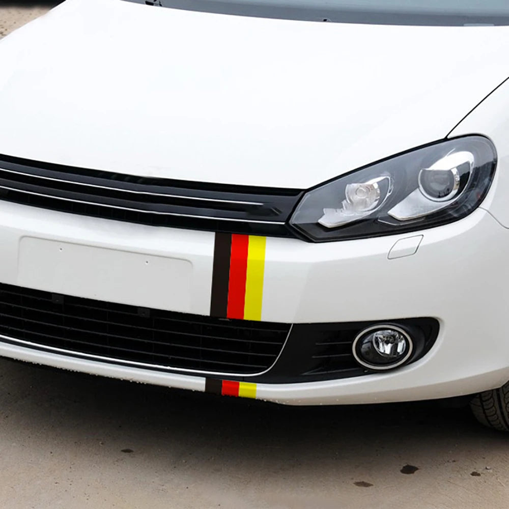 Germany Flag Sticker black+red+yellow Stripes Bumper Grid Rear