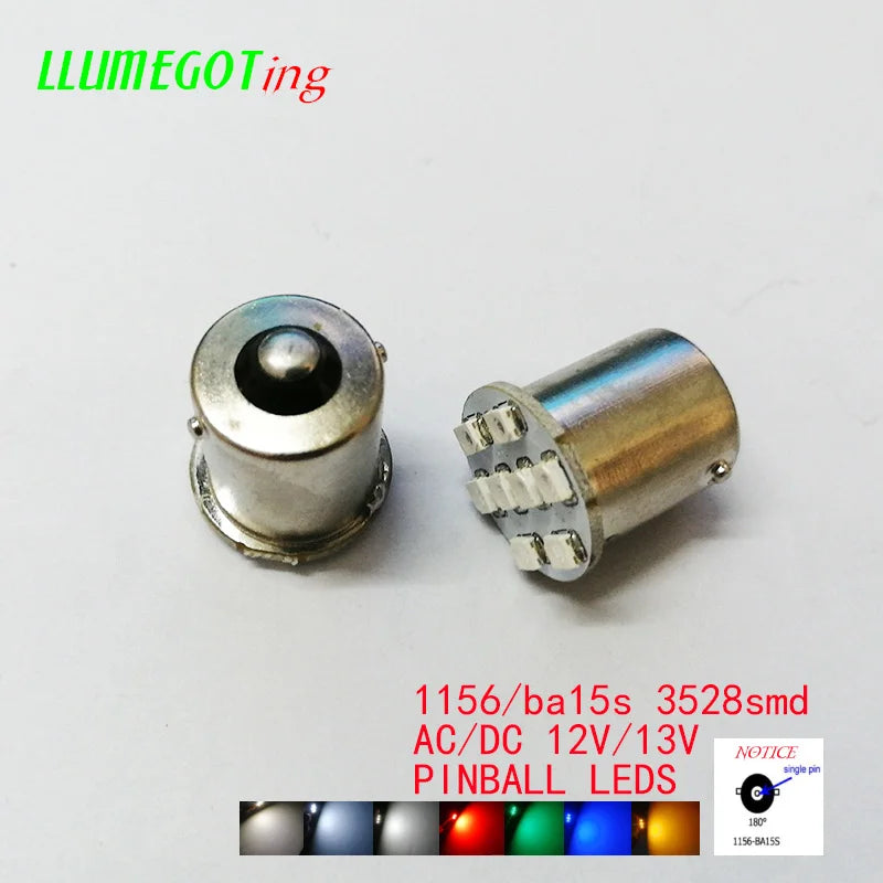 50PCS 1156 ba15s Base 8X smd3528 Various Colour Available