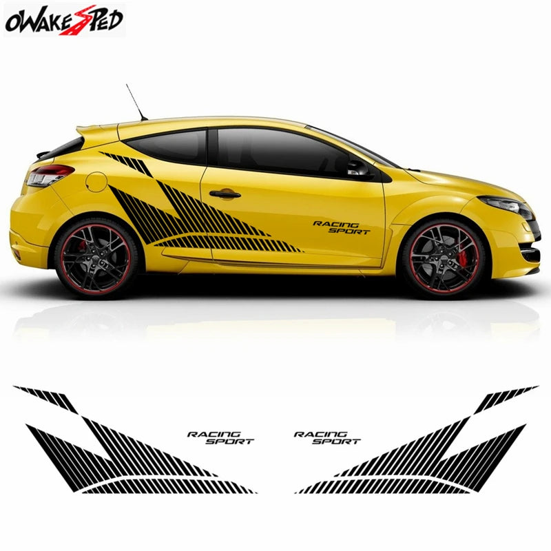 Racing Sport Side Stripes Door Body Decor Vinyl Decal