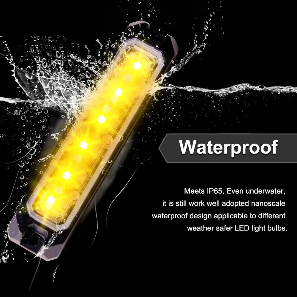 Supper Bright Emergency Blinking Waterproof Flashing Side 5wires