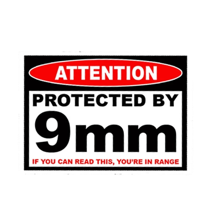 Protected Mm Warning Sticker Pistol Gun Case Safe Ammo