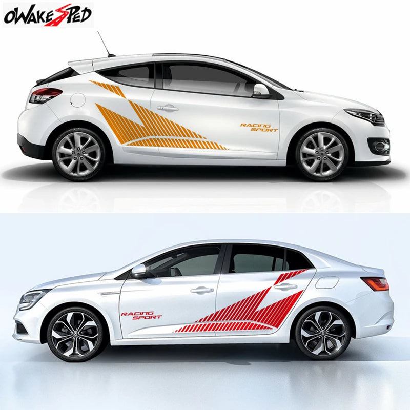 Racing Sport Side Stripes Door Body Decor Vinyl Decal