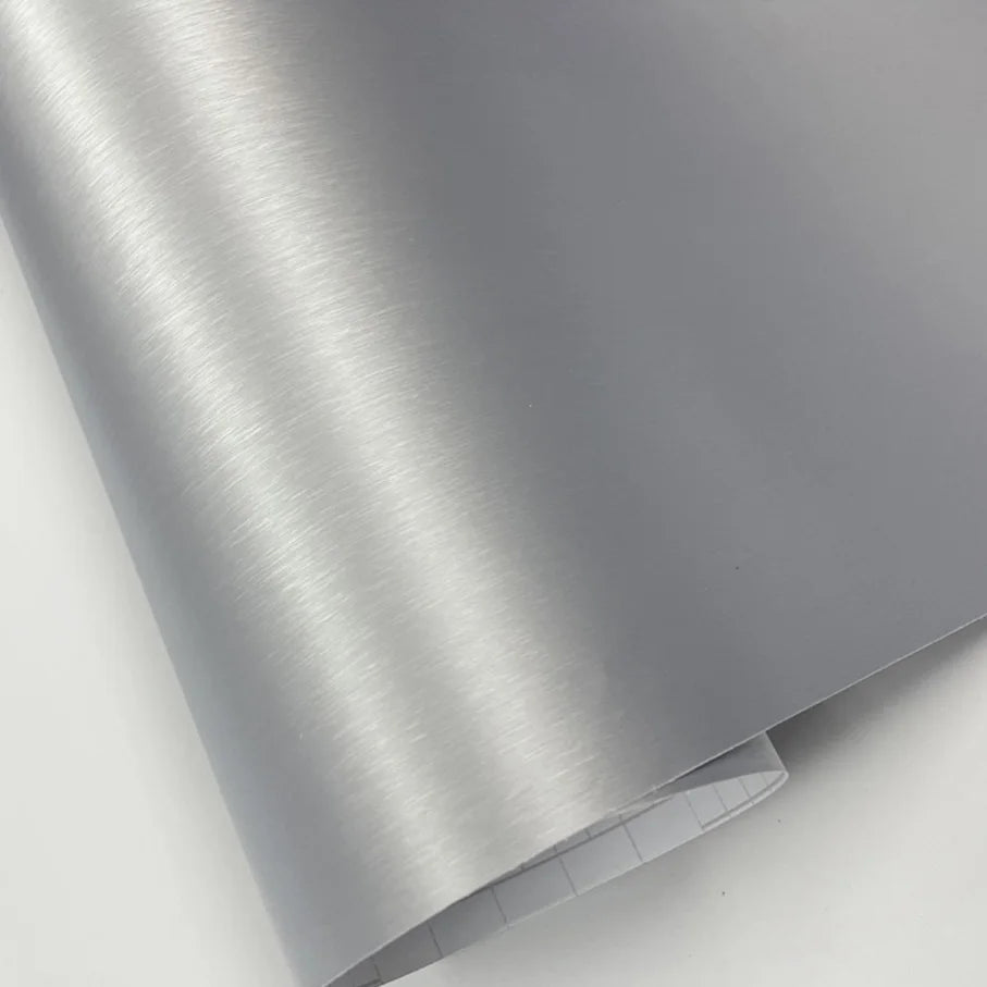 Air Drain Silver Brushed Aluminium Vinyl film-car Wrap Sticker