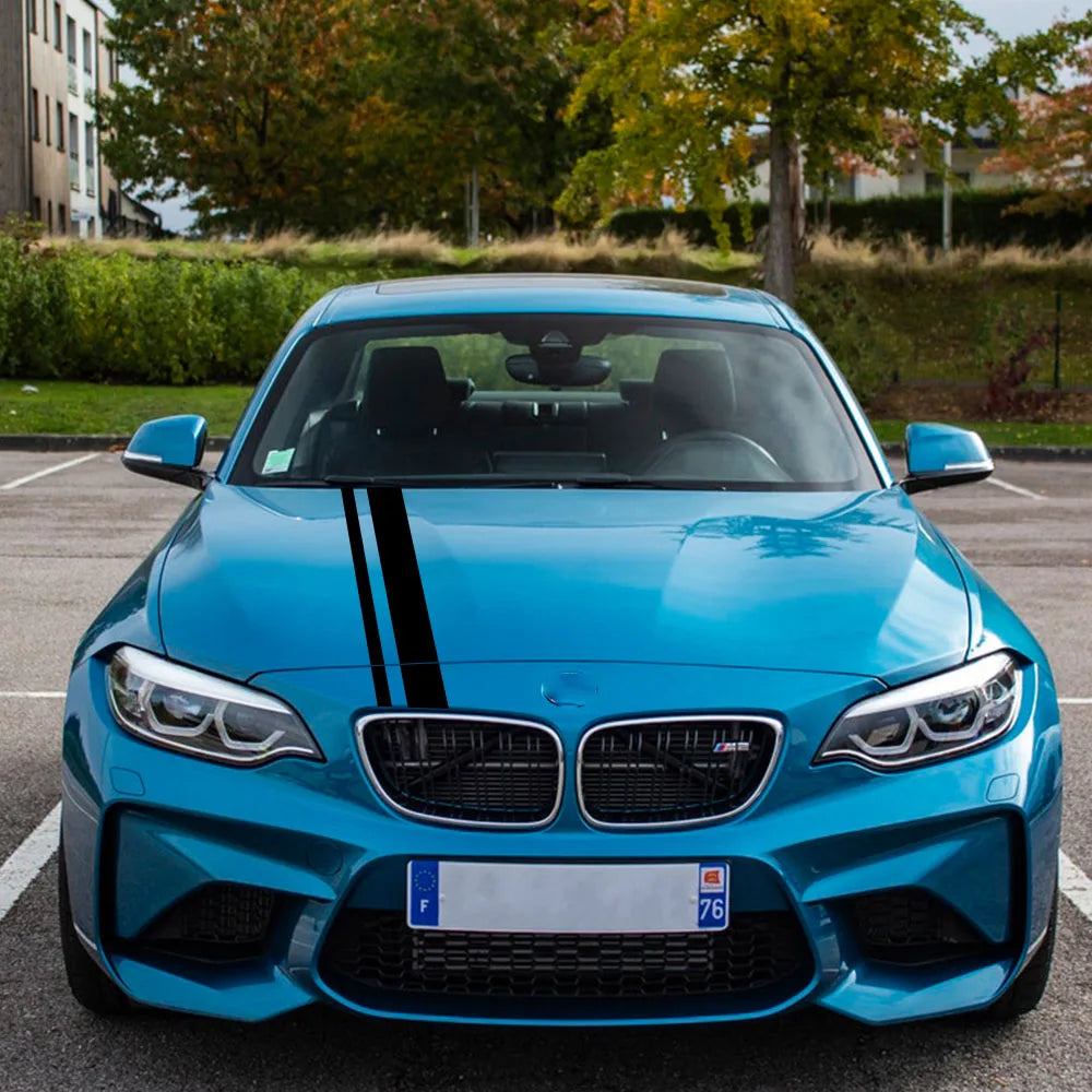 Hood Cover Sticker Long Stripe Racing Sports Stylish Bonnet