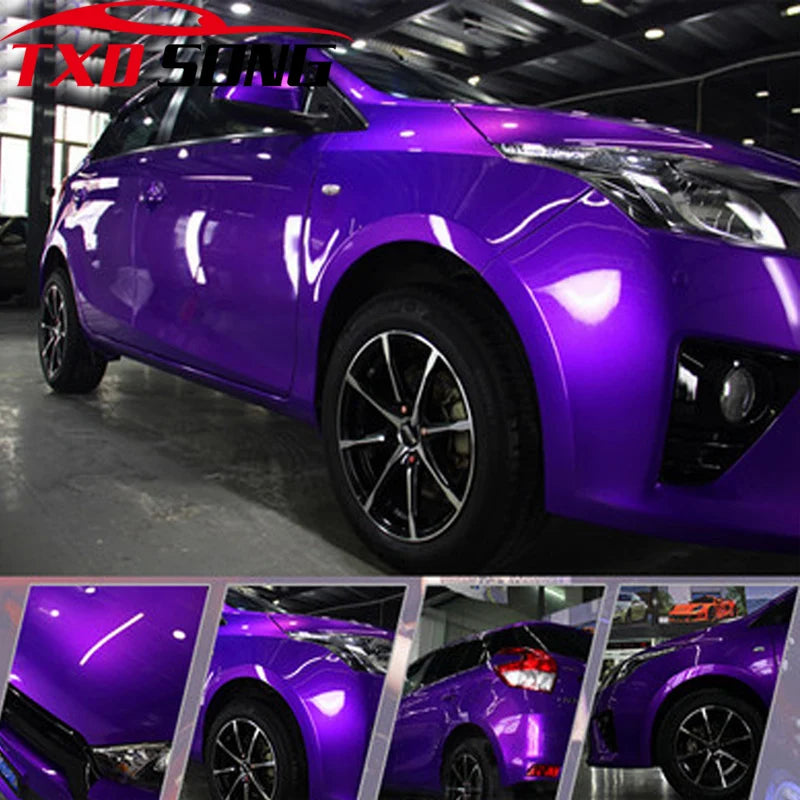 58x152cm Glossy Pearl Purple Metallic Glitter Wrap Sticker Wraps
