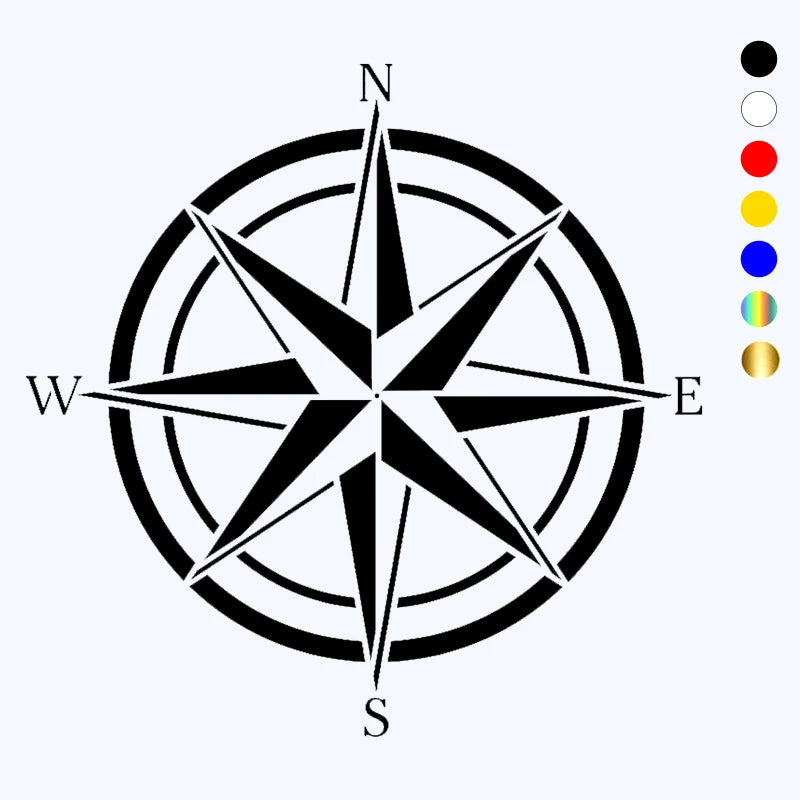 CK20496 die-cut Vinyl Decal Compass Sticker Waterproof Decors On