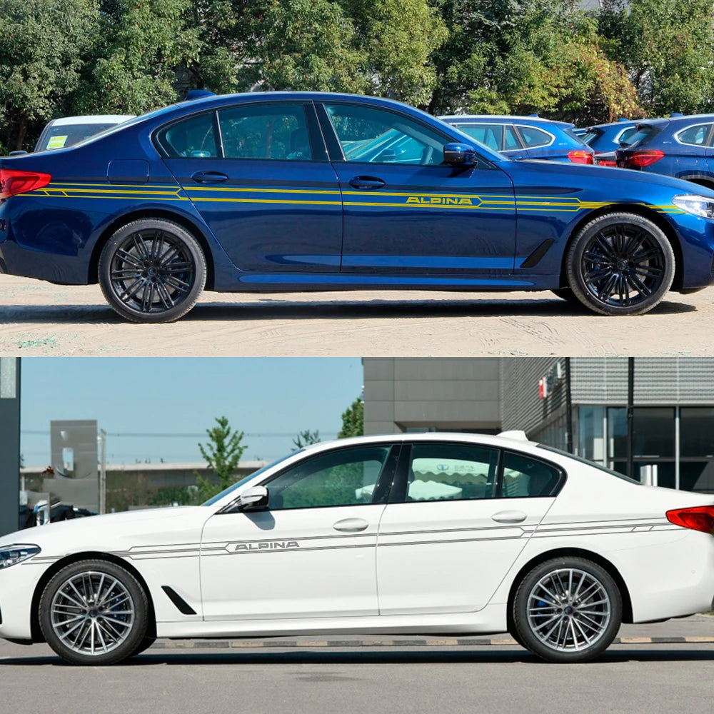 For BMW E36 E39 E46 E90 2PCS Long Side Stripes Sticker Decal E91