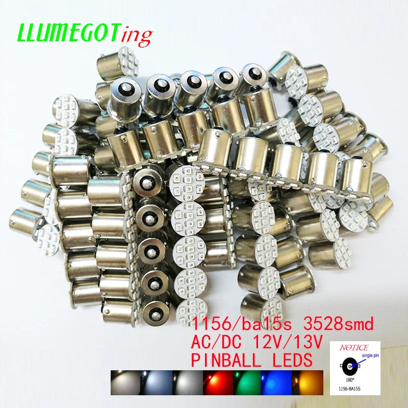 50PCS 1156 ba15s Base 8X smd3528 Various Colour Available
