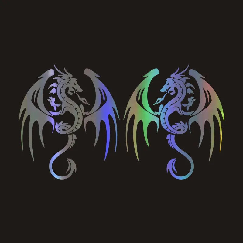 17CM Customized Body Sticker Cute Dragon 3D Decals Reflective