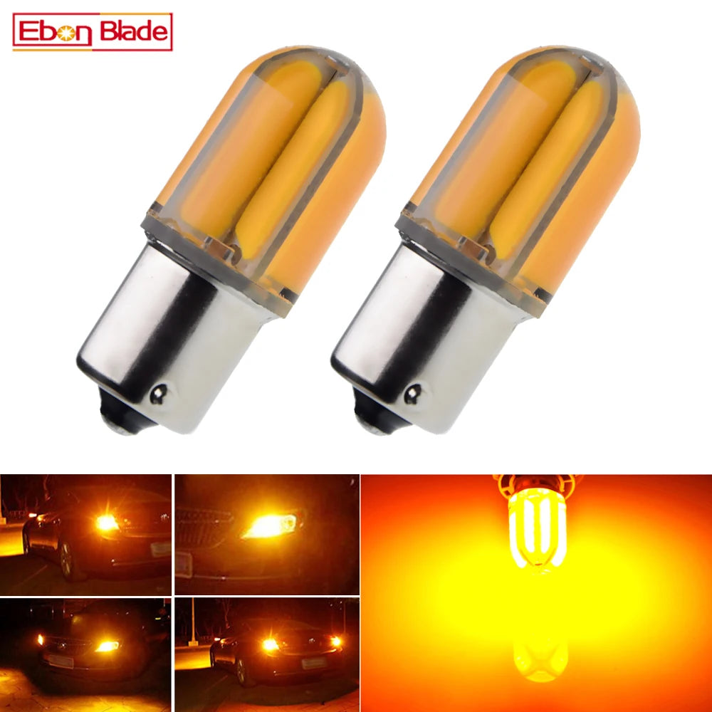 2PCS 1156 ba15s P21W bau15s py21w Bulbs Amber Yellow