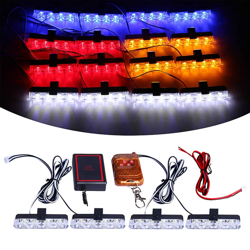 Grill Strobe Red Blue Emergency Remote Wireless Control Flash