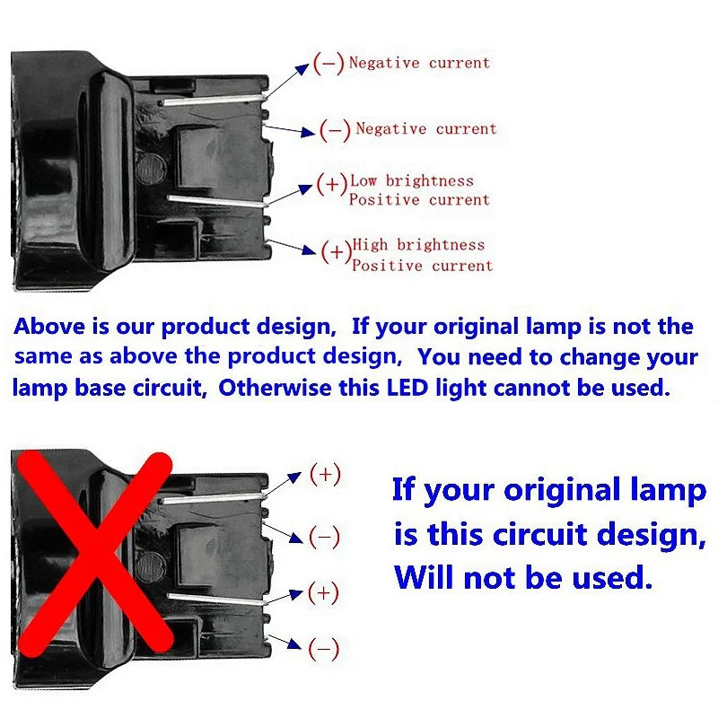 2PCS T20 7443 W21 5W Smd 3030 Tail Turn