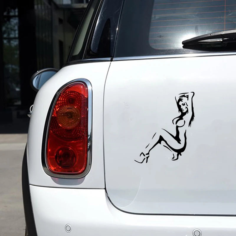 Sticker Viny 13.2 15.6cm Beautiful Girl Silhouette Funny 3D