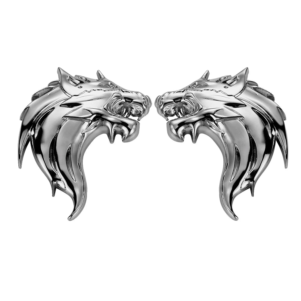 Wolf Wolverene Head 100 3D Metal Motorcycle Logo Emblem