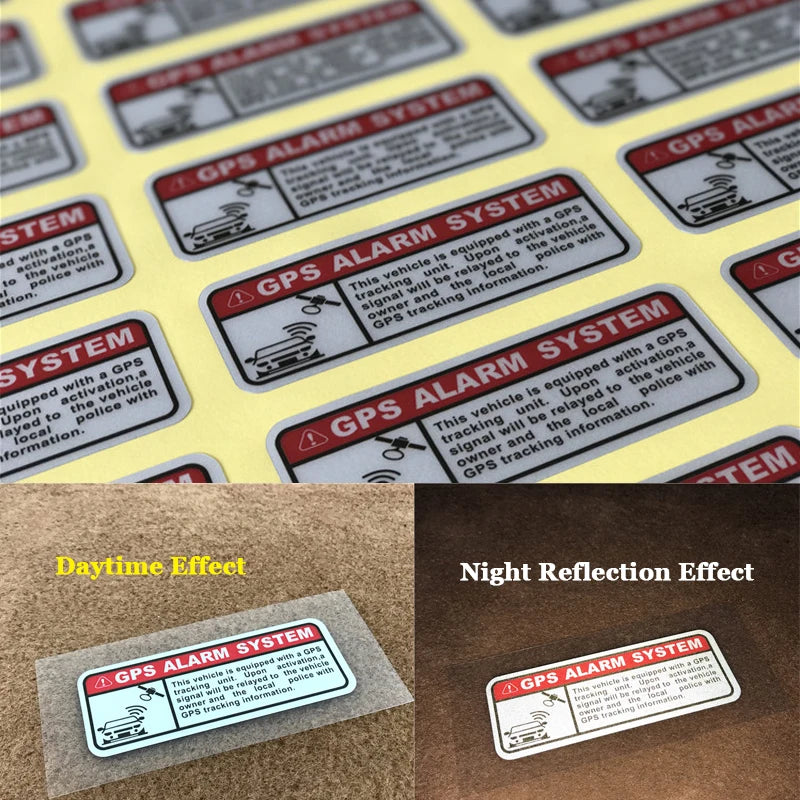 2PCS Set Decals Warning Letters Gps Alarm Security Motorcycle
