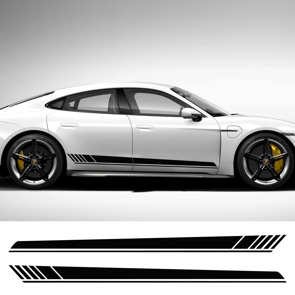 2PCS 220x14cm Side Body Sports Racing Long Stripe Stickers