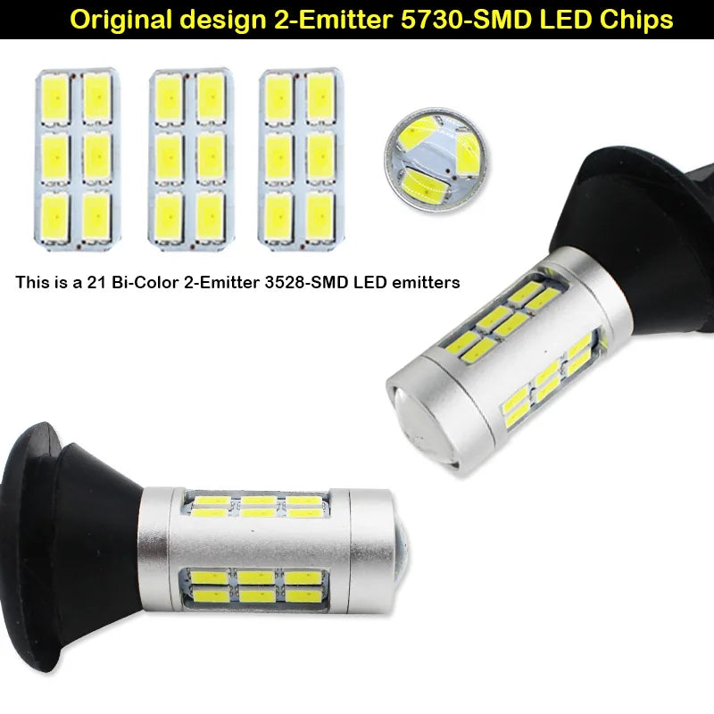 For Backup Reverse Light & Rear dual-color White Red 7440 W21W