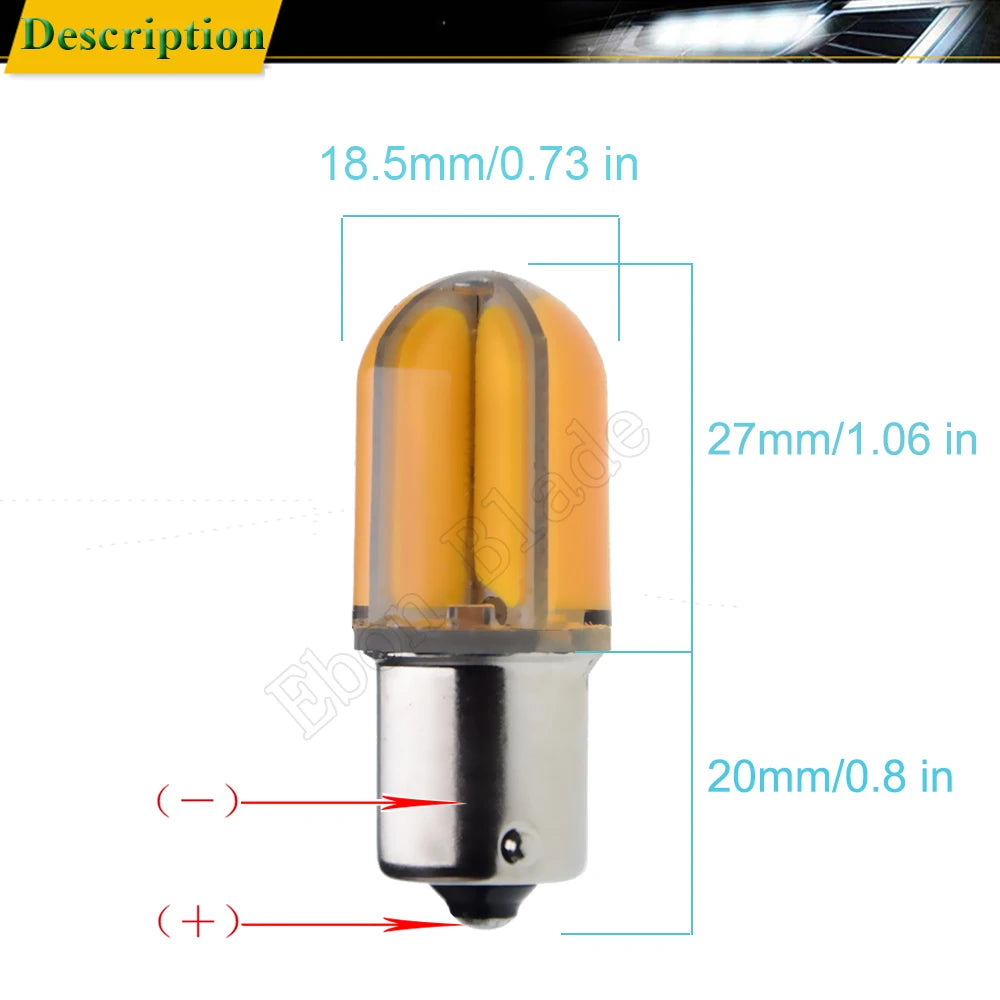 2PCS 1156 ba15s P21W bau15s py21w Bulbs Amber Yellow