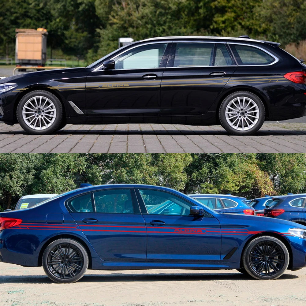For BMW E36 E39 E46 E90 2PCS Long Side Stripes Sticker Decal E91