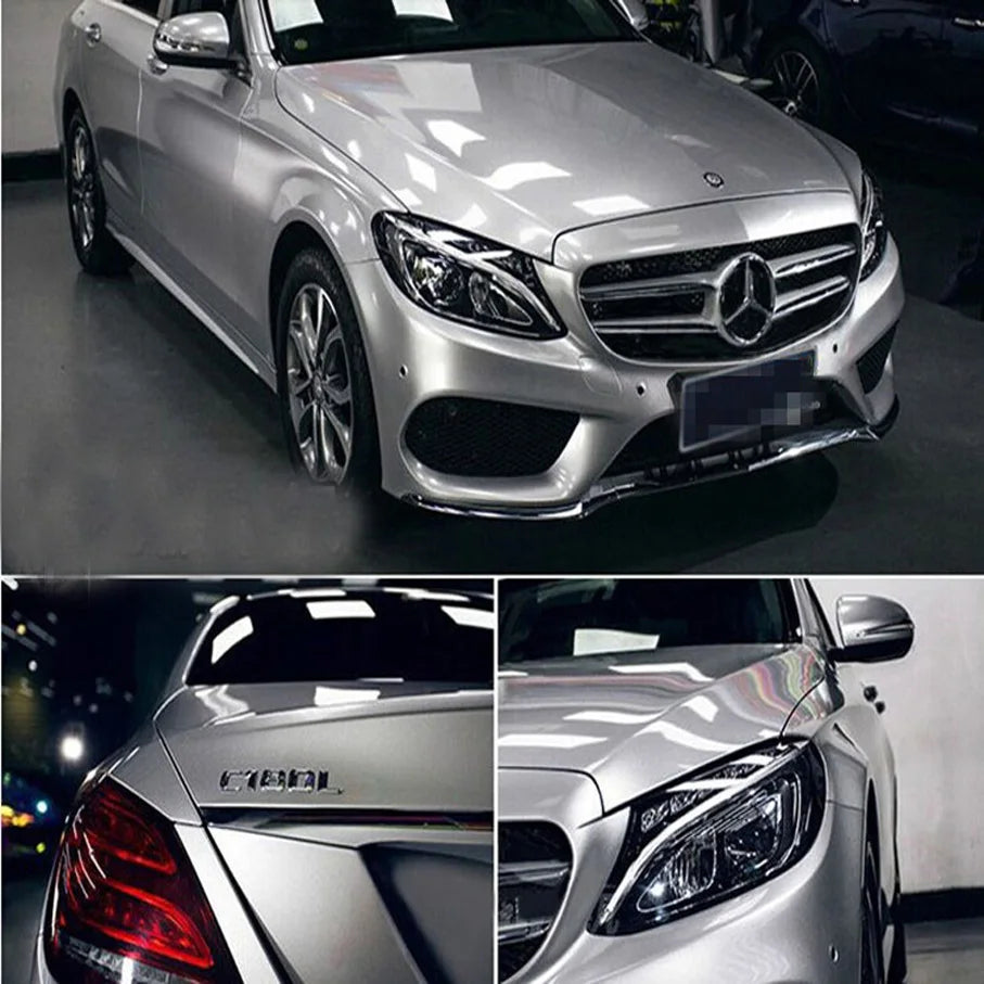50CM 200 300CM Premium Silver Metallic Brushed Aluminum Vinyl