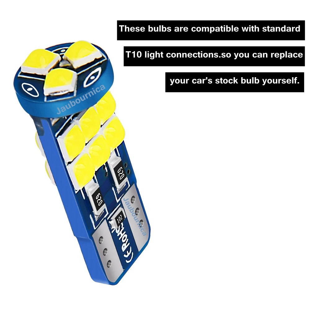 2PCS T10 W5W Super Bright Parking Interior Reading Dome