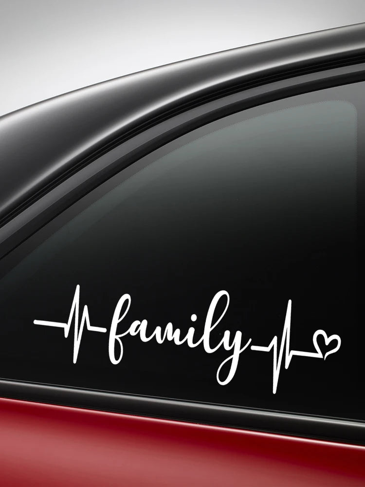 Family Heartbeat die-cut Vinyl Decal Sticker Waterproof Decors On