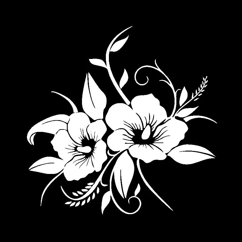Tender Beautiful In Full Bloom Flower Design Sticker Automobiles