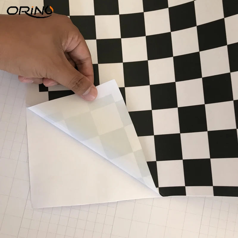 Black White Checkered Flag Vinyl Wrapping Film Roll Self