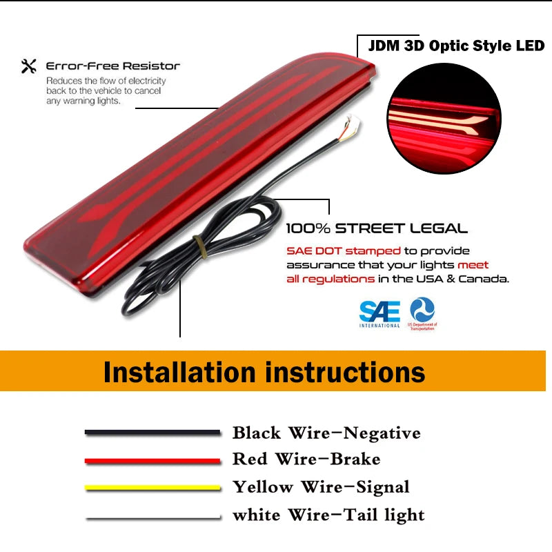 For Mitsubishi Lancer Evo X Outlander 2X Red Reflector Rear Back