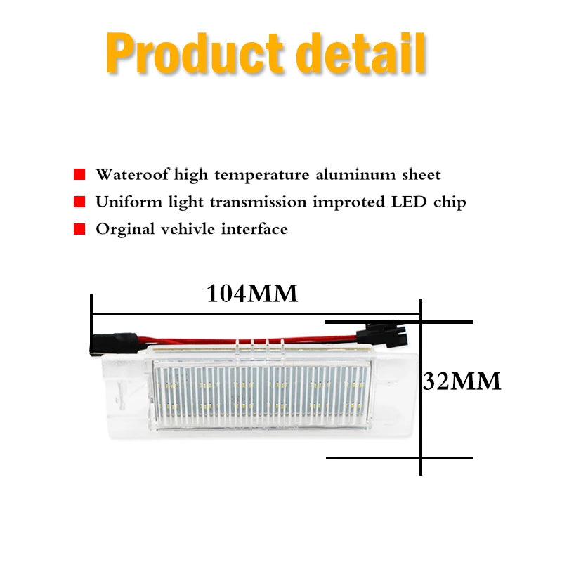 For Jeep Renegade 2015 2016 2017 12V Waterproof Number Plate